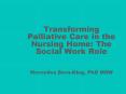 Transforming Palliative Care in the Nursing Home: The Social Work Role  Mercedes Bern-Klug, PhD MSW PowerPoint PPT Presentation