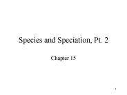Species and Speciation, Pt. 2