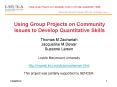 Using Group Projects on Community Issues to Develop Quantitative Skills PowerPoint PPT Presentation