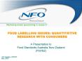FOOD LABELLING ISSUES: QUANTITATIVE RESEARCH WITH CONSUMERS PowerPoint PPT Presentation