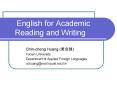 English for Academic Reading and Writing PowerPoint PPT Presentation