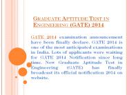 Graduate Aptitude Test in Engineering (GATE) 2014