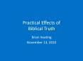 Practical Effects of Biblical Truth PowerPoint PPT Presentation