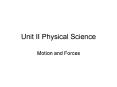 Unit II Physical Science PowerPoint PPT Presentation