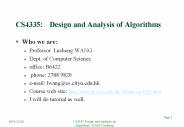 CS4335:Design and Analysis of Algorithms