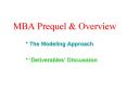 MBA Prequel PowerPoint PPT Presentation