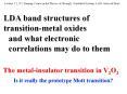 LDA band structures of transition-metal oxides PowerPoint PPT Presentation