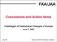 Conclusions and Action Items  Challenges of Institutional Changes in Europe June 7, 2002 PowerPoint PPT Presentation
