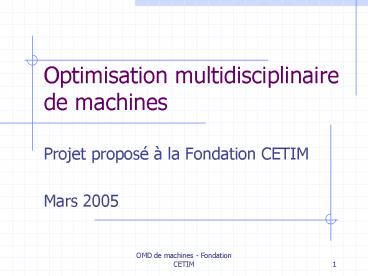 Optimisation multidisciplinaire de machines
