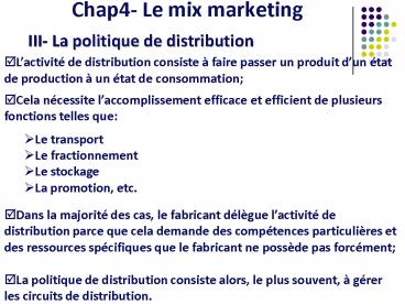 Chap4- Le mix marketing