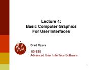 Lecture 4: Basic Computer Graphics For User Interfaces