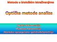 Opticke metode analize PowerPoint PPT Presentation