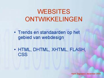 WEBSITES ONTWIKKELINGEN