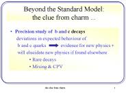 Beyond the Standard Model: the clue from charm ...