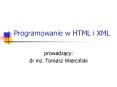 Programowanie w HTML i XML PowerPoint PPT Presentation