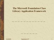 The Microsoft Foundation Class Library Application Framework