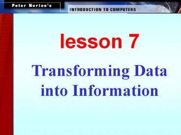Transforming Data