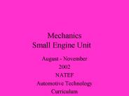 Mechanics Small Engine Unit