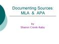 Documenting Sources: MLA PowerPoint PPT Presentation