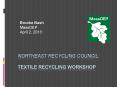 NORTHEAST Recycling council: Textile Recycling Workshop PowerPoint PPT Presentation