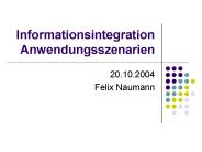 Informationsintegration Anwendungsszenarien