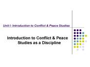 Unit I: Introduction to Conflict