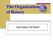 The Organization of Rotary