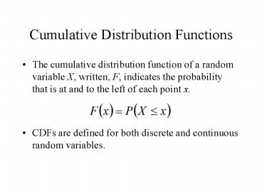 Cumulative Distribution Functions presentation | free to download