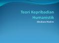 Teori Kepribadian Humanistik PowerPoint PPT Presentation
