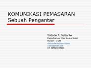 KOMUNIKASI PEMASARAN Sebuah Pengantar