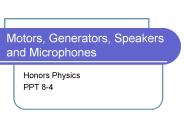 Motors, Generators, Speakers and Microphones