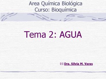 Tema 2: AGUA