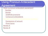 Using Pronoun-Antecedent Agreement