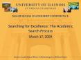 Searching for Excellence: The Academic Search Process PowerPoint PPT Presentation