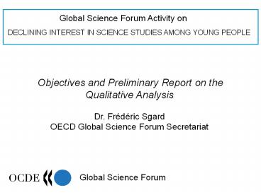 Global Science Forum Activity on