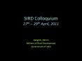 SIRD Colloquium 27th 