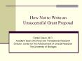 How Not to Write an Unsuccessful Grant Proposal PowerPoint PPT Presentation