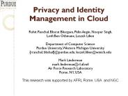 Privacy and Identity Management in Cloud