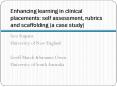 Enhancing learning in clinical placements: self assessment, rubrics and scaffolding (a case study) PowerPoint PPT Presentation