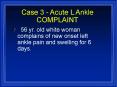 56 yr. old white woman complains of new onset left ankle pain and swelling for 6 days. PowerPoint PPT Presentation