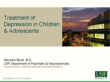 Treatment of Depression in Children
