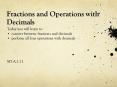 Fractions and Operations with Decimals PowerPoint PPT Presentation