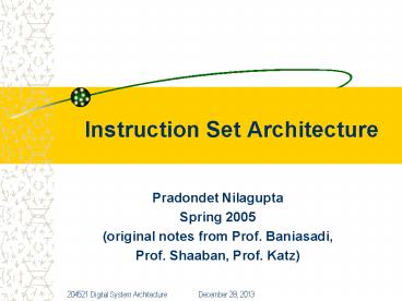 Instruction Set Architecture presentation | free to view