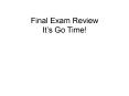 Final Exam Review PowerPoint PPT Presentation