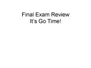 Final Exam Review