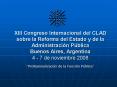 XIII Congreso Internacional del CLAD sobre la Reforma del Estado y de la Administraci PowerPoint PPT Presentation