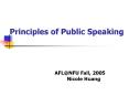 Principles of Public Speaking PowerPoint PPT Presentation