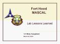 Fort Hood MASCAL PowerPoint PPT Presentation