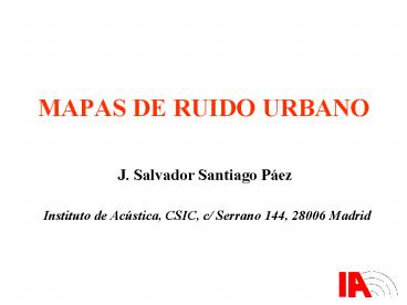 MAPAS DE RUIDO URBANO