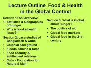 Lecture Outline: Food